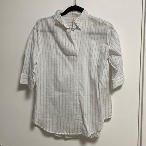 Linen striped collared shirt, Sz XS-M